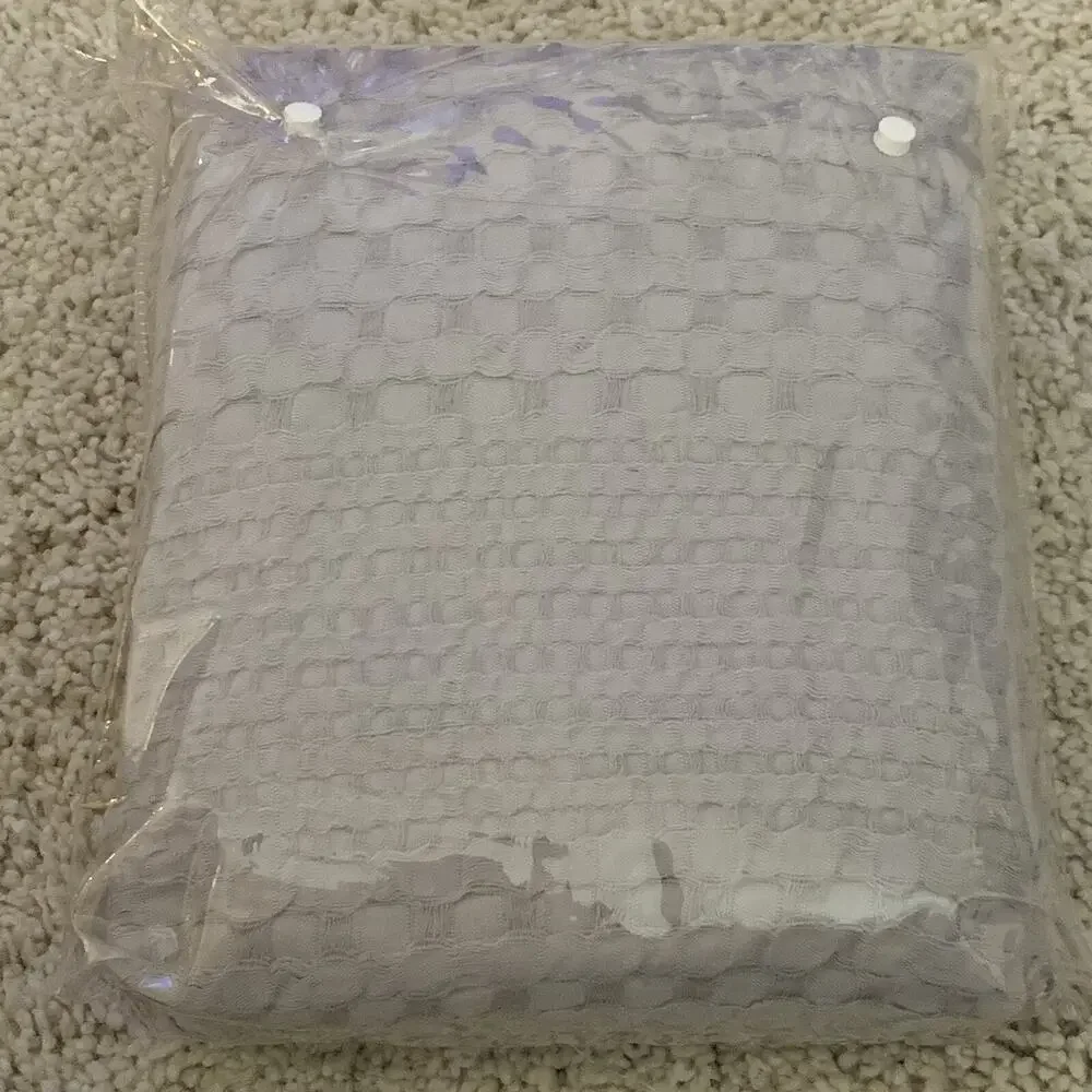 Madison Park Shower Curtain Gray Waffle Textured Fabric 72x72 NEW